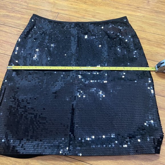 2-piece Black Sequin party mini dress, top size 8, skirt size 6, Ann Taylor - Picture 5 of 9